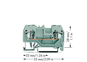 Wago Złączka przelotowa 2-przewodowa szara 28x53mm - 280-901 2