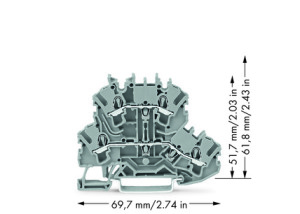 Wago Złączka 2-piętrowa przelotowa 2x2-przewodowa do zastosowań Ex e II szara - 2002-2201 2