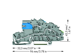 Wago Złączka TopJobs 2-piętrowa z łącznikiem suwakowym NT/L.PE 42,3x96mm szara (2003-7641) 2