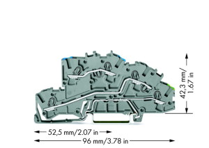 Wago Złączka instalacyjna 2-piętrowa N/L/PE 42,3x96mm szara - 2003-7646 2