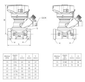 Danfoss Ręczny zawór równoważący LENOMSV-BD rozmiar DN20 003Z4002 2