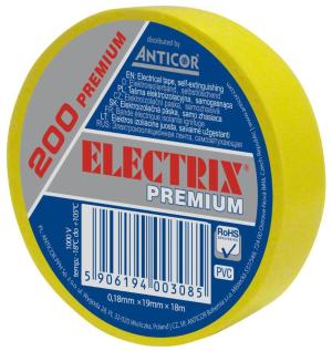 Anticor Taśma elektroizolacyjna ELECTRIX 200 PREMIUM 19mm 18m żółta 1