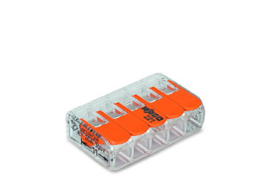 Wago Złączka uniwersalna 5x4mm2 przezroczysto pomarańczowa z dźwigniami (221-415) 4