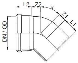 Kaczmarek Kolano kanalizacji zewnętrznej PP z uszczelką 160x45mm SN8 0710233360 2