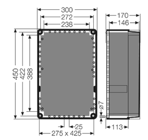 Hensel Obudowa bez przetłoczeń 300x450x170mm pokrywa przeźroczysta - K0300 3