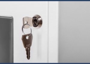 Karwasz Rozdzielnica wnękowa plombowana z zamkiem biała RW-36-P Z/O 5