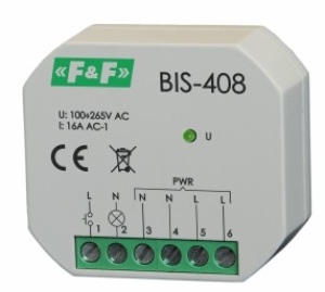 F&F Przekaźnik bistabilny 1NO 16A 100-265V AC IP20 - BIS-408 1