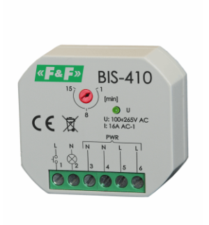 F&F Przekaźnik bistabilny BIS-410 podtynkowy z wyłącznikiem czasowym do podświetlanych przycisków 1