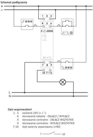 F&F Przekaźnik bistabilny BIS-412i grupowy hotelowy 3