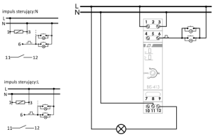 F&F Przekaźnik bistabilny BIS-413I z wyłącznikiem czasowym na szynę DIN on/off 230V 16A InRush160A/20ms styki 1P zaciski śrubowe 1 moduł 2