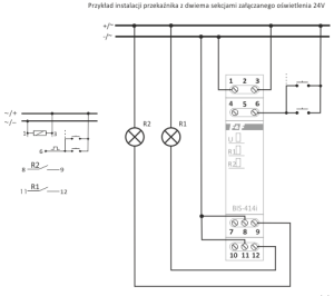 F&F Przekaźnik bistabilny BIS-414i sekwencyjny na szynę DIN 1-funk230V lub 24V AC/DC, I=2x16A InRush 160A/20ms styk 2x1P zaciski śrubowe 1 moduł 3