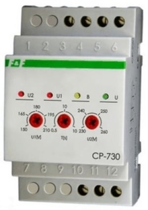 F&F Przekaźnik napięciowy CP-730 Z blokadą czasową 10A 4X400V+N - CP-730 1