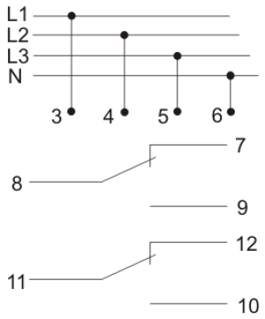 F&F Czujniki zaniku fazy 3x400V+N 2NO/NC - CZF-331 2