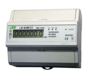 F&F Licznik energii elektrycznej trójfazowy z programowalną przekładnią RS-485 MODBUS LCD kl.1 LE-03M-CT 1