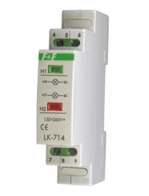 F&F Lampka sygnalizacyjna zasilania-dustanowa LK-714 kontrolna zasilania 2xLED czerwona zielona 10/30V AC/DC LK-714 30÷130V 1