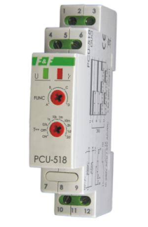 F&F Przekaźnik czasowy z zewnętrznym potencjometrem nastawy czasu - PCU-518 DUO 1