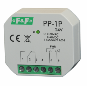 F&F Przekaźnik elektromagnetyczny 1P 16A P/T - PP-1P 24V 1