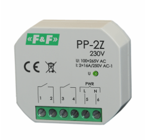 F&F Przekaźnik elektromagnetyczny 2Z 16A P/T - PP-2Z 230V 1