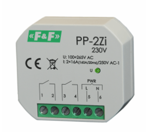 F&F Przekaźnik elektromagnetyczny 2Z 16A P/T - PP-2ZI 230V 1