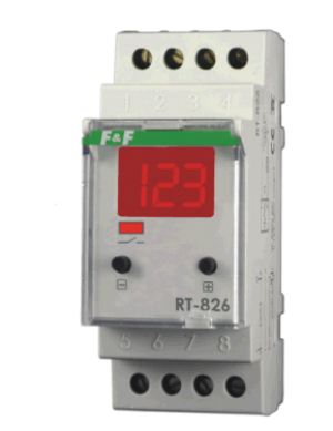 F&F Regulator temperatury bez sondy cyfrowy zakres regulacji temp.: -25÷130°C styk: 1Z, 16A, 2 moduły RT-826 1