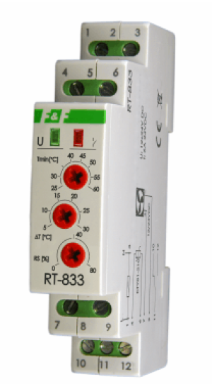 F&F Regulator temperatury z regulacją prędkości obrotowej wentylatora RT-833 1