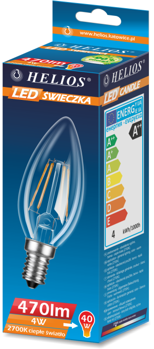Helios Lampa LED FILAMENT świecowa 4W E14 - LED-2722 2