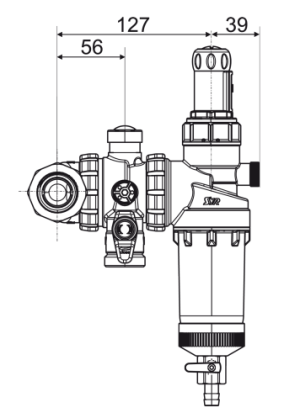 Husty Filtr wody pitnej DN20 RATIO DFR z reduktorem ciśnienia,z płukaniem wstecznym 5315.20.150 2