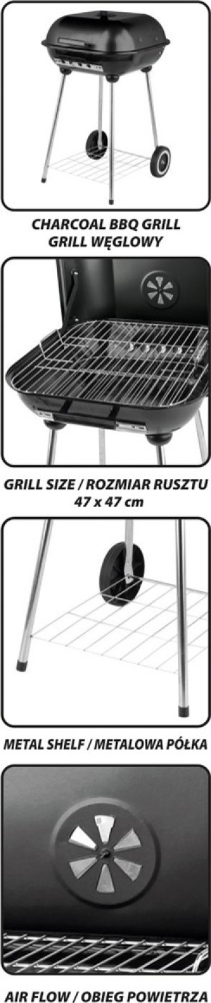 Lund 99580 Grill ogrodowy węglowy 40 cm x 45 cm 2