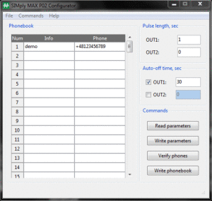 F&F Przekaźnik zdalnego sterowania GSM CLIP 2xWY, 2xWE, sterowanie bramą zasilanie 230V AC styki 1NO montaż na szynie DIN SIMPLYMAX-P02 2