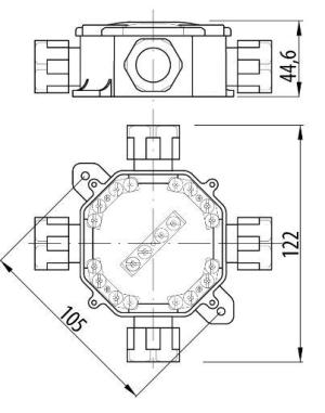 Pawbol Puszka n/t IP67 4xPG16 5 zacisków 11P szara A.0035 2