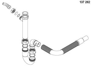 Syfon Blanco Syfon rurowy pojedynczy 1,5" (137262) 2