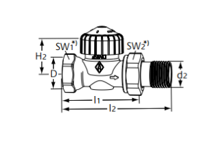 Heimeier Zawór termostatyczny Calypso 1/2" prosty (3452-02.000) 2