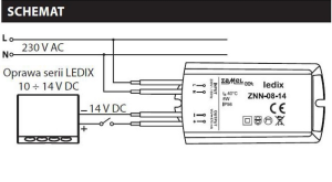 Zamel Zasilacz LED natynkowy 14V DC 8W hermetyczny (ZNN-08-14) 3