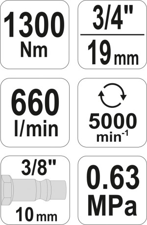 Klucz udarowy Yato YT-09564 6.3 bar 3/4" 4