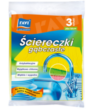 Ravi Ściereczki gąbczaste 18x20cm 3szt. 2