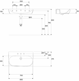 Umywalka Keramag 4U 80cm (123480-000) 2