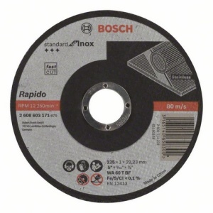 Bosch Tarcza tnąca prosta Standard for Inox Rapido 125x1x22,23mm (2.608.603.171) 1