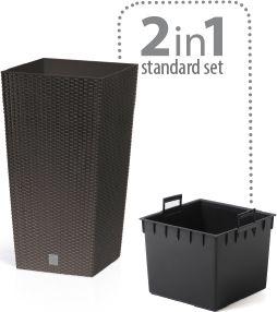 Prosperplast Doniczka Rato square wysokość 38cm - umbra 3