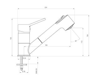 Bateria kuchenna Deante Narcyz stojąca chrom (BDN 071M) 3