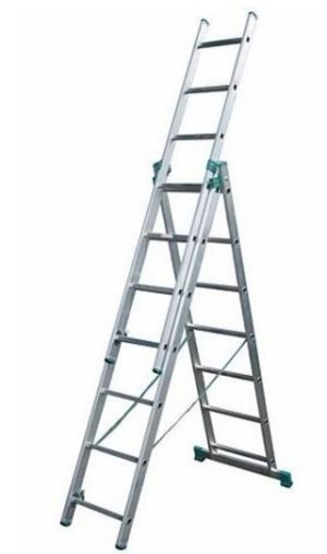 Aloss Drabina aluminiowa uniwersalna 3 x 7 stopni 3,99m (7607) 1