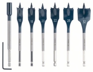 Wiertło Bosch do drewna łopatkowe sześciokątne 16 18 20 32 22 25mm zestaw (2608587009) 1
