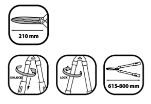 Modeco Nożyce teleskopowe do żywopłotu 615-810mm (MN-08-132) 2