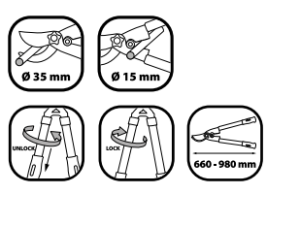Modeco Nożyce teleskopowe do żywopłotu 660-980mm (MN-08-143) 2