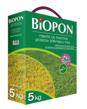 Biopon Nawóz granulowany przeciwko żółknięciu trawnika 5kg (1184) 1