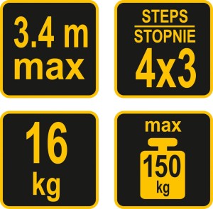 Vorel Drabina wielofunkcyjna aluminiowa 12 stopniowa (17704) 8