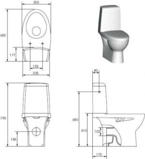 Zestaw kompaktowy WC Cersanit Kompakt WC Arena 3/6L + deska wolnoopadająca (K13-022) 3