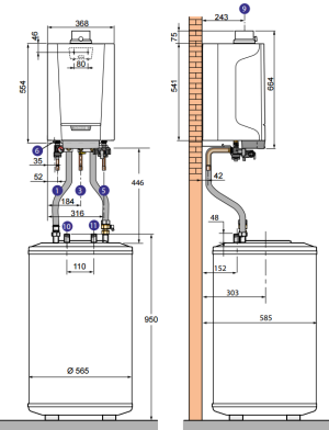 Piec gazowy De Dietrich Naścienny kocioł gazowy kondensacyjny MCR3 PLUS 24T + zasobnik BS100 i regulator Iseneve (7625582IS) 3
