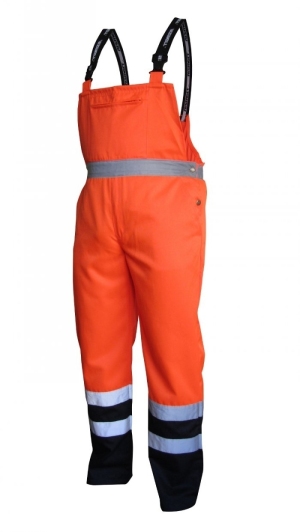Beta Tools Spodnie robocze na szelkach ostrzegawcze pomarańczowe rozmiar XL (VWTC08B) 1