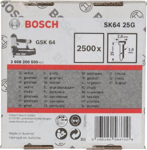 Bosch Gwoździe 25mm do GSK 64 2500szt. (2.608.200.500) 1