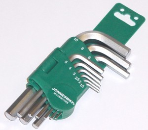 Jonnesway Zestaw kluczy imbusowych hex typ L 1,5-10mm 9szt. (H01SM109S) 1